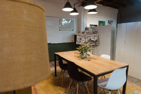 Your meeting room in shared coworking meeting area in a shared coworking designed for client meetings, available for booking